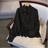 New Spring and Autumn Women's Long-sleeved Fashionable Commuting Versatile Design Polka Dot Shirt