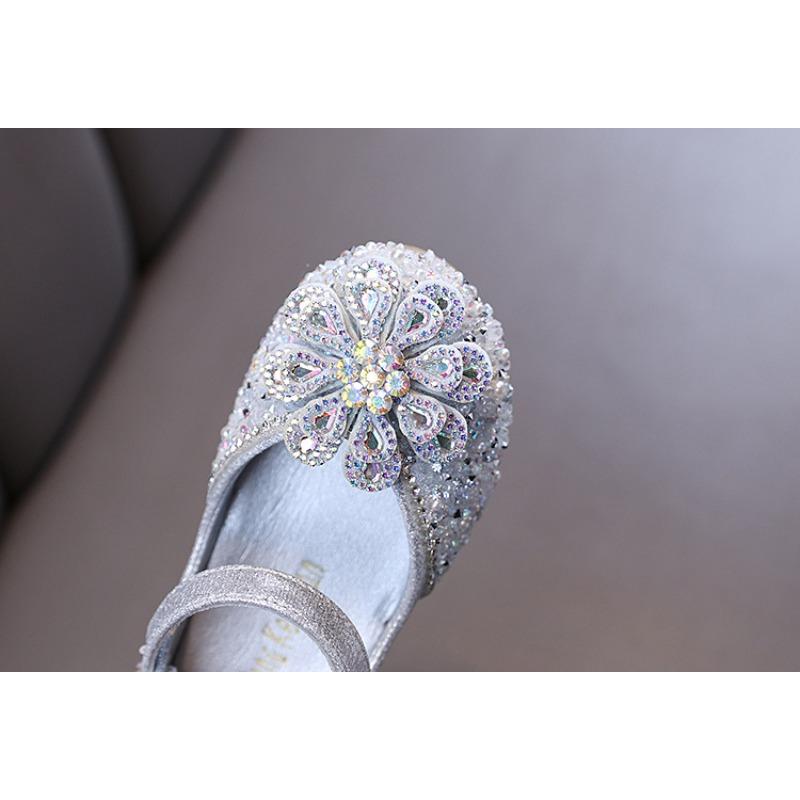 Autumn New Style Ladylike Baby Girl Children's Princess Rhinestone Single Shoes Leather Shoes Dance Performance Shoes