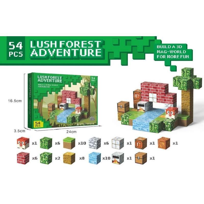 

Набор магнитных строительных блоков Minecraft из АБС-пластика для детей и праздничных тем зелёный