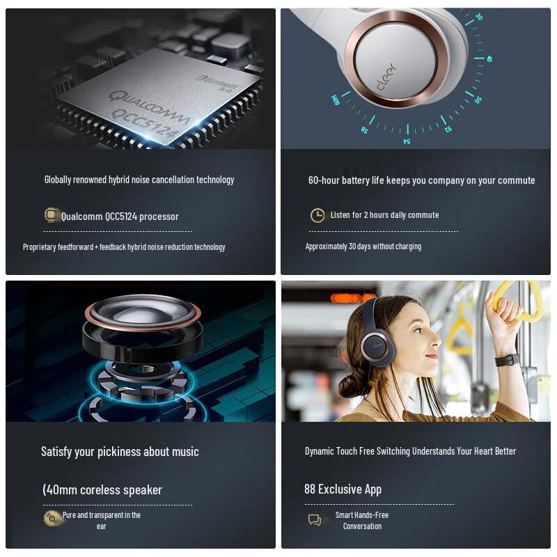 Cleer ENDURO ANC Smart Noise Cancelling Over-Ear Headphones