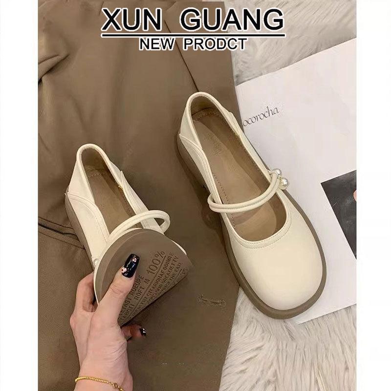 Leather Mary Jane Single Shoes Women's 2025 New Spring and Summer French Evening Gentle with Skirt Flat Loafer Small Leather Shoes