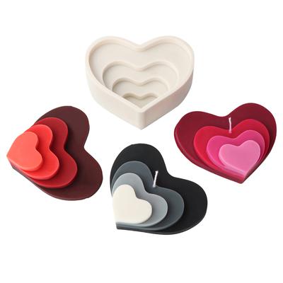 Love Heart Shape Candle Molds Heart Candle Epoxy Resin Silicone Moulds for DIY Baking Mould Fondant Soap Decorations