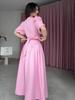 2025 Summer Elegant Sweet Temperament Short Sleeve Long Dress for Women