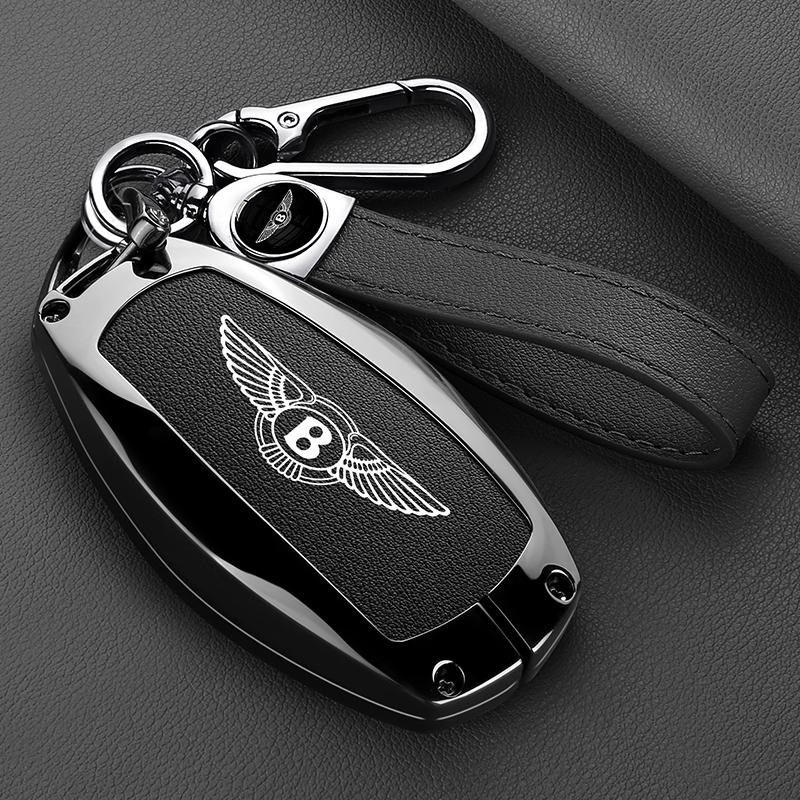 Zinc Alloy Car Key Fob Case Cover Protector Shell 3/4 Buttons for Bentley Flying Spur Continental GT Bentayga Mulsanne Accessory