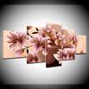 Canvas Painting HD Pink magnolia flowers 5 Pieces Wall Art Painting Modular Wallpapers Poster Print for living room Home Decor