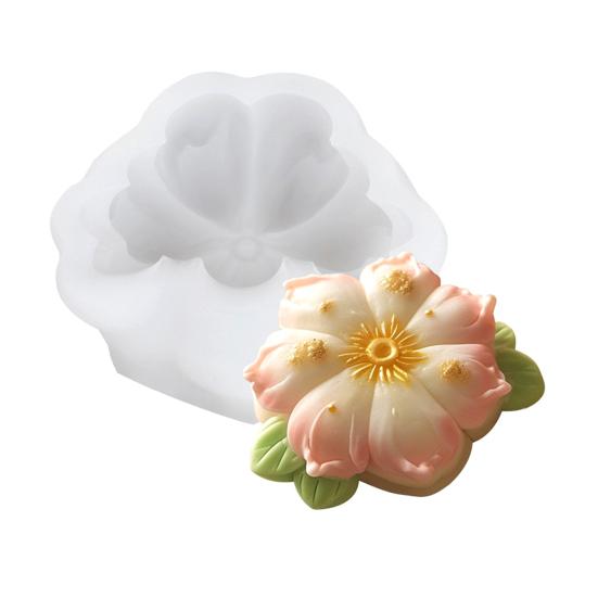 Sakura Çiçeği Pirinç Kek Silikon Kalıbı Yapışmaz Çiçek Şekilli Kalıp Ay Keki Mung Fasulyesi Kek Tatlı DIY Pişirme Aracı için