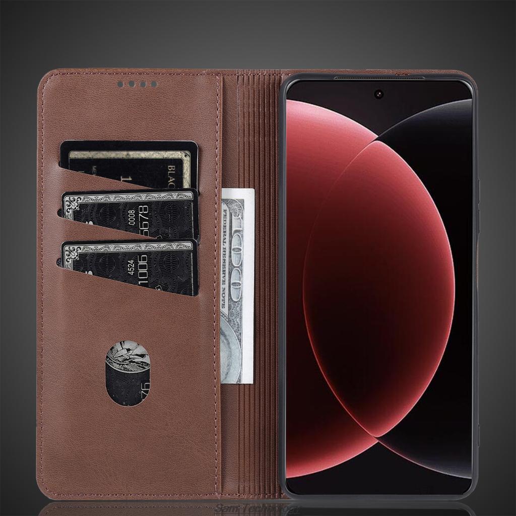 Deluxe Magnetic Adsorption Leather Fitted Case for Xiaomi 15 Ultra / Mi 15 Ultra Flip Cover Protective Case Capa Fundas Coque