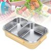 Stainless Steel Lunch Box Container Sled Odorproof 2 Compartment Portable   1.2L