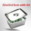 304 Stainless Steel Plate Tray Rectangular Square Oven Tray Baking Pot Dish Deep Japanese Barbecue Bbq Cafeteria Storage Trays