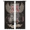 Car Wings Icon Retro Tulle Curtains for Living Room Print Sheer Voile Curtain Bedroom Window Screening Drapes Blinds Home Decor