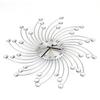 Silberne Metall Wanduhr mit Diamanten verziert Heim Büro Zimmer Moderne Dekoration