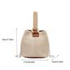 Korean Style Woven Handbag Solid Color Small Phone Bag Fashion Straw Bucket Bag  Vacation
