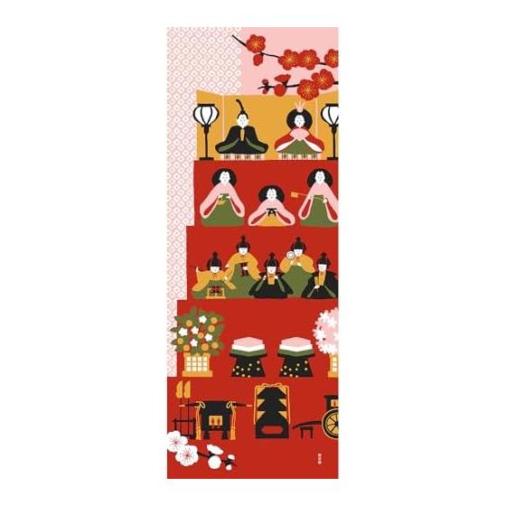 Hamamonyo Tenugui Hina Doll Pink