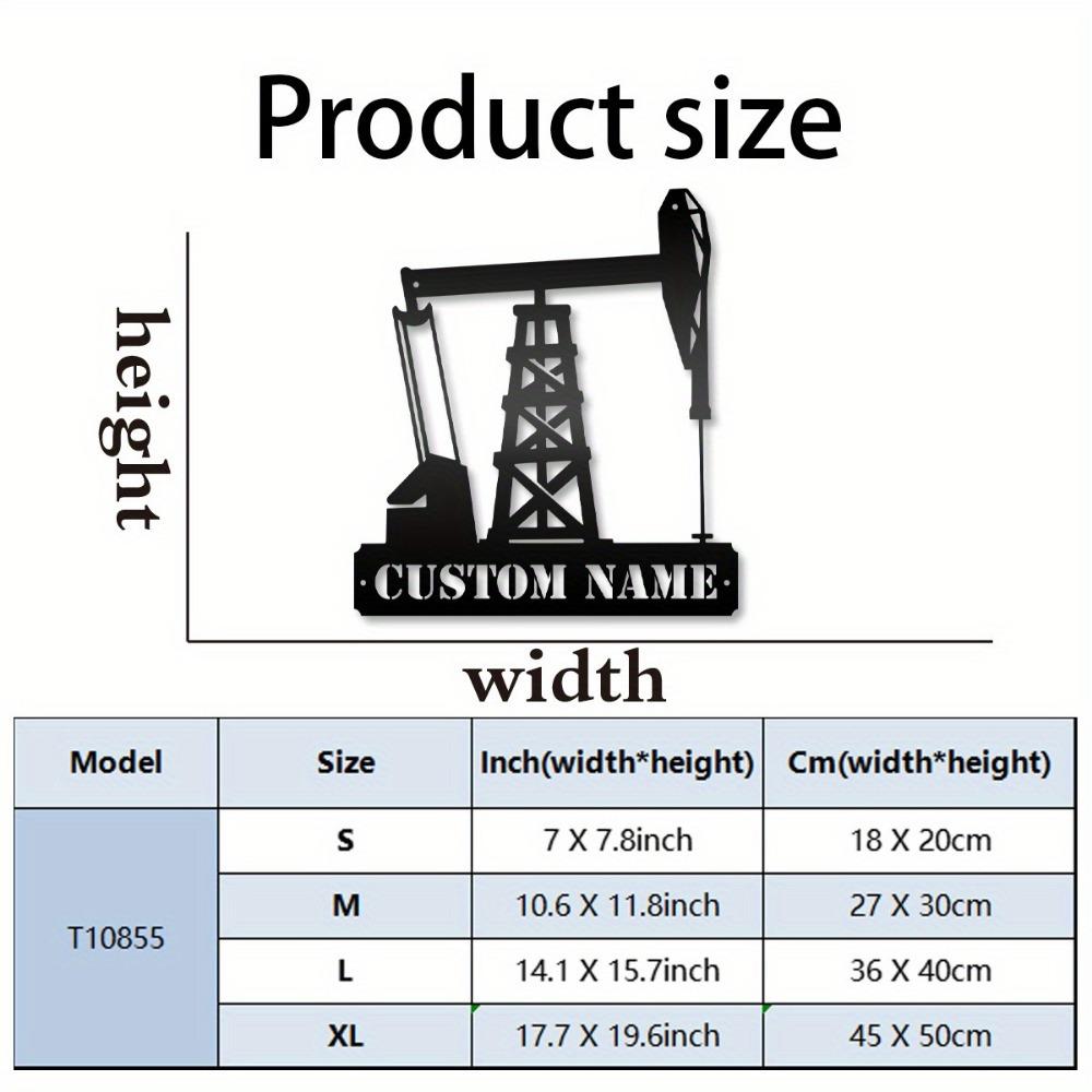 

Unique Custom Oil Rig Metal Sign Vintage Wall Decor Drilling Crew Petroleum Gift 20cm