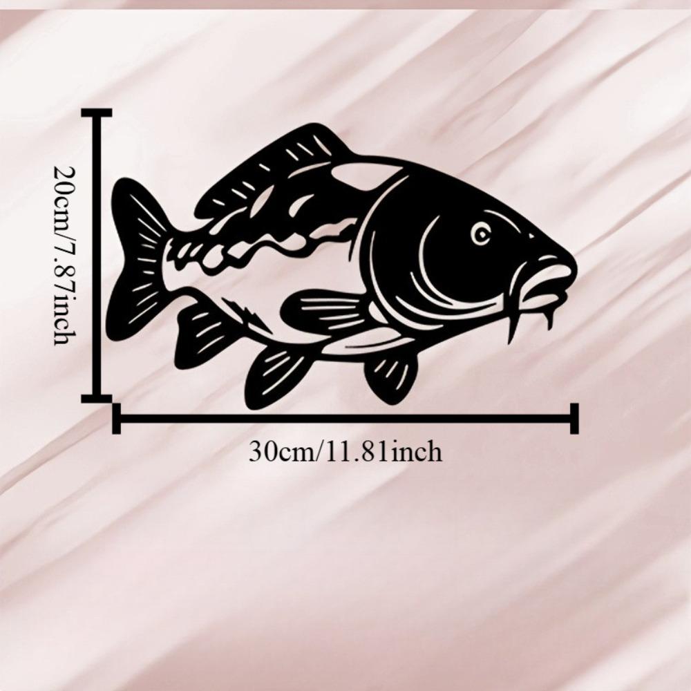 

Wrought Iron Carp Fish Wall Art 1pc Metal Sculpture Mural Garden Living Room Zoo Corner Decor Christmas Gift Nature Lover 12in
