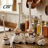 Tabletop Decorative Dolls 2Pcs Tall Hat Chef Figurine for Kitchen And Restaurant Decor, Hand-Painted Cartoon Western Food Baking Decoration