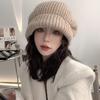 Large Version 3-in-1 Large Head Circumference Stacking Hat Women's Thickened Warm Wool Hat Autumn and Winter Face Small Knitted Hat