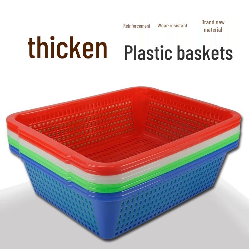 Heavy-Duty Rectangular Plastic Storage Basket