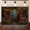 Dreamy Fairy Tale Forest Background, Natural Jungle Forest Wonderland Magic House, Children Birthday Party Photography Backdrop