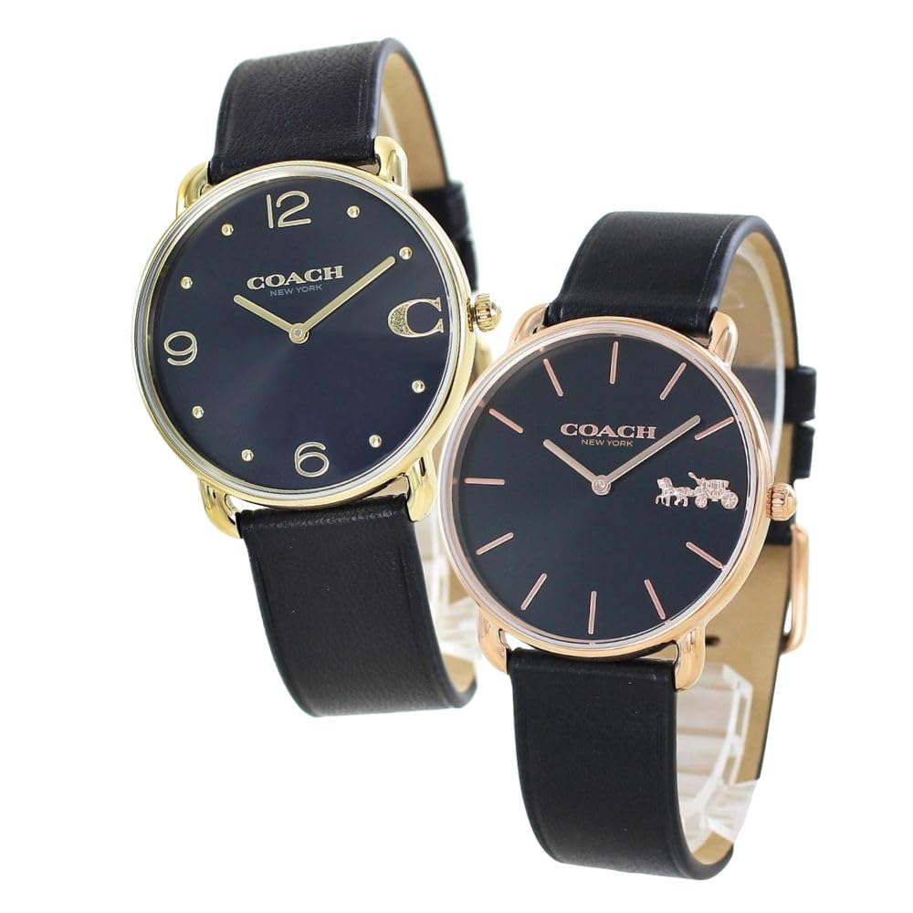 

Watch Pair Watch Storage Box Elliot Same Size Pair Watch Unisex Slim Thin Leather Strap Black 1450424514504381 [Coach] Men s Women s [Item]