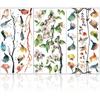 GLOBLELAND 3Pcs Branches and Birds Furniture Transfer 6x12inch Flowers and Plants Rub On Transfer Self-Adhesive Wall Art Decals for Bedroom Living