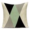 Decorative Throw Pillows Case Simply Green Geometric Polyester Sofa Cushion Cover For Living Room Home Decoration