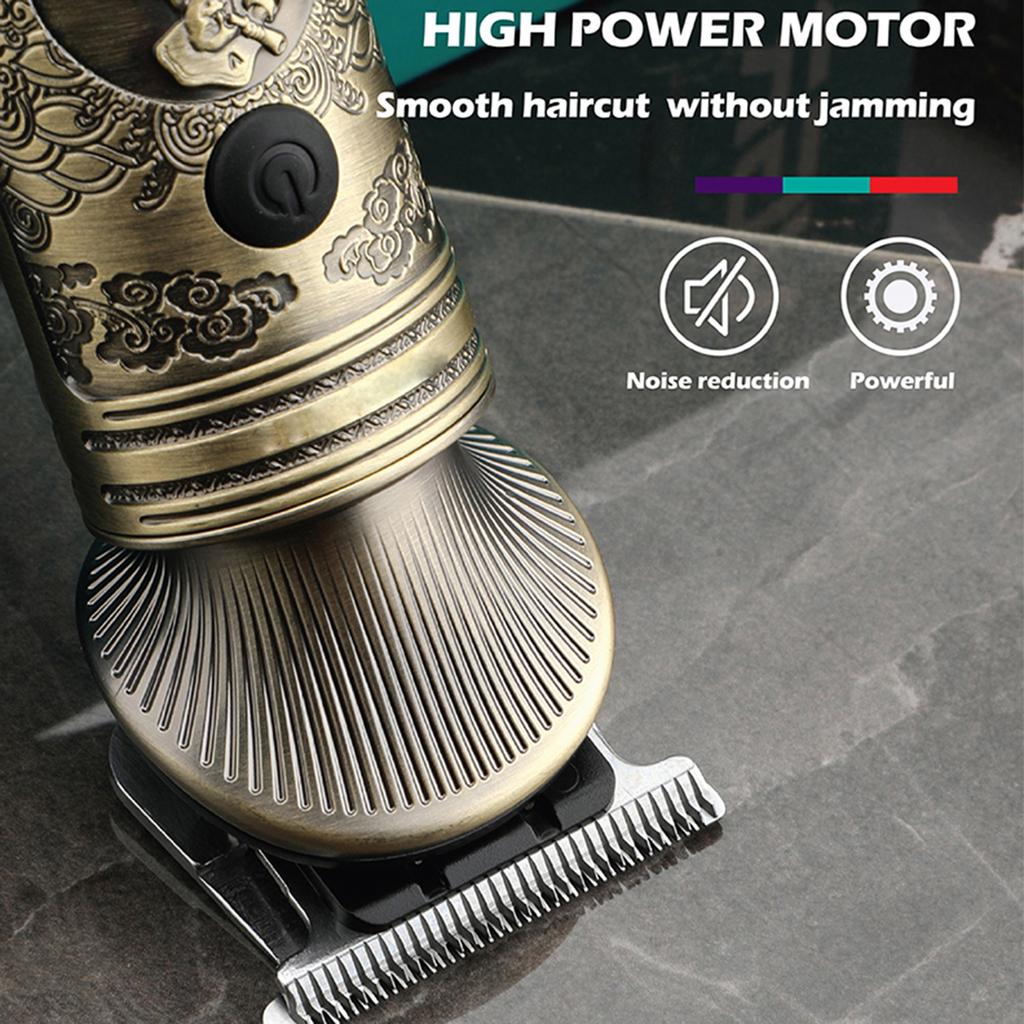 Retro Engraving All Metal Hair Clipper LED Display Fast Cutting Shaving Haircut Professional Styling