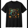 Detailed Skink In Nature Mens T-Shirt Reptile Black 100% Cotton Animal Printed