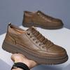 Fashion Italian Men Retro Casual Leather Business Shoes Outdoor Designer Thick Bottom Oxford Shoes Comfy Antiskid Driving Walking Shoes