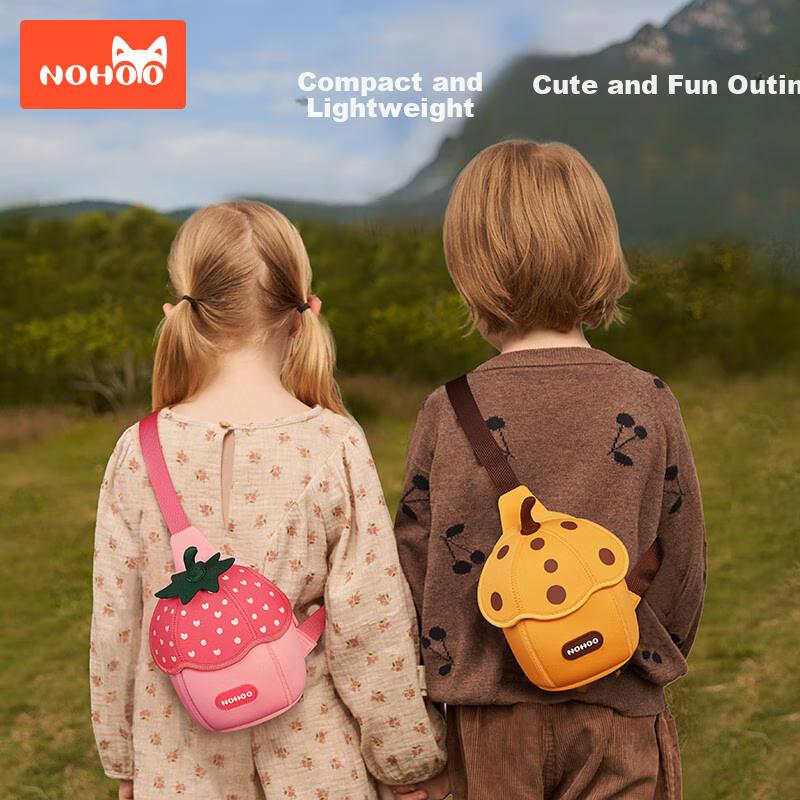 NOHOO Children's Waist Bag Storage Chest Pack, Outdoor Travel Breathable Crossbody Bag, Elsa Red