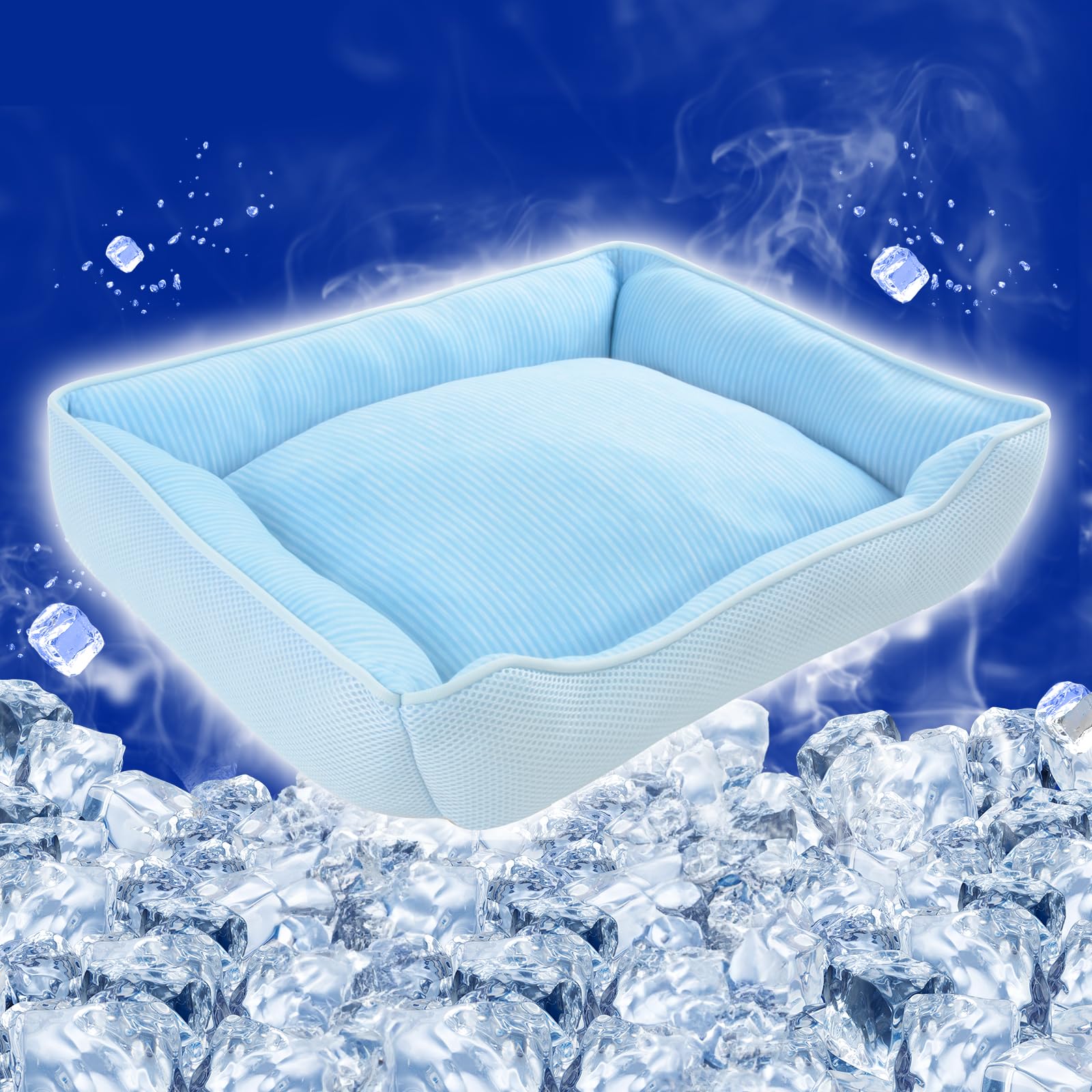 

JEMA Gemma Охлаждающая летняя подстилка для домашних животных для собак и кошек, ультраохлаждающая композитная 3D-теплоотводящая синяя кровать, кровать, моющаяся, кровать, диван, подушка, кровать, синий