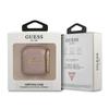 Guess Gua2Sasmp Airpods 1/2 Cover Różowy/Pink Saffiano Script Metal Collection