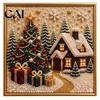 Holiday DIY Projects for Family Christmas Faux Pearl Painting Art Kit with Frame, Santa Decorative Wall Making Beads Craft Adults Beginner,