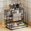 With Drainage Tray Kitchen Stand Holder Carbon Steel Integrated Storage Rack Utensil Holder