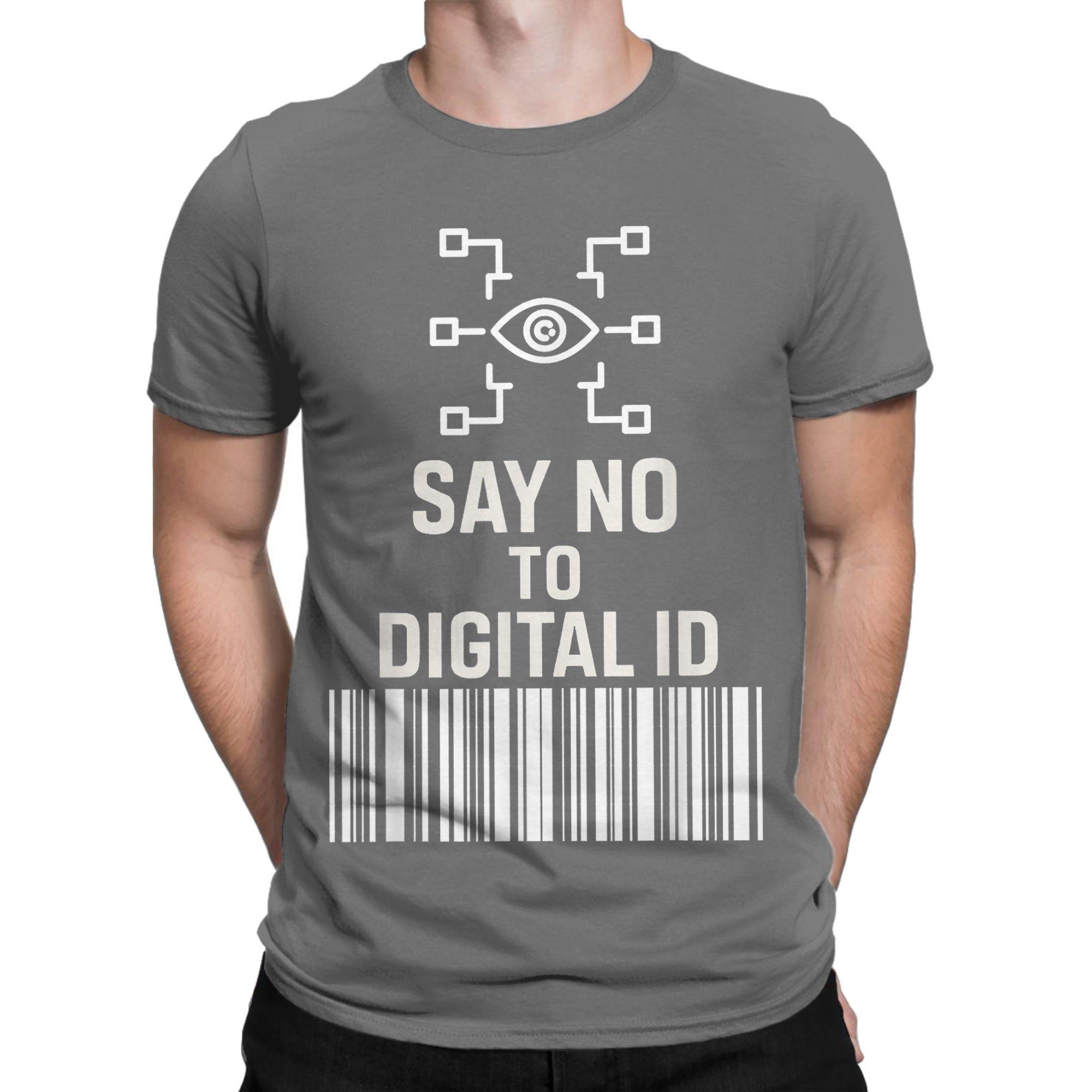 

Say No To Digital Id British T-Shirt Men BritCard Protest Privacy Cotton Tee Shirt Crewneck Short Sleeve T Shirt Gift Clothing 4XL