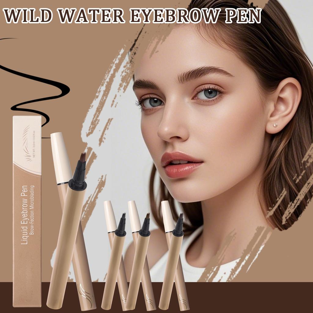Eyebrow Corner Brush Eyebrow Pencil, Liquid Micro-blade Female Eyebrow Pencil, Natural Eyebrow Pencil, Easy To Color, Waterproof,0.6ml