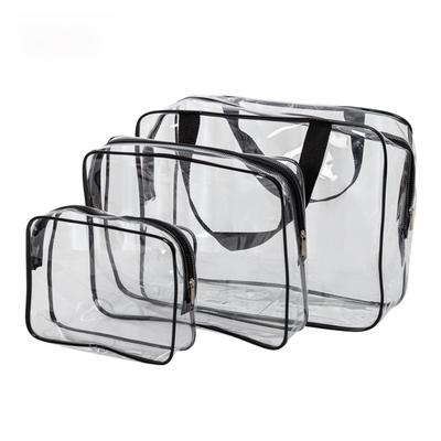Set da 3 pezzi di borse da toilette e cosmetici Kaiguang in PVC trasparente