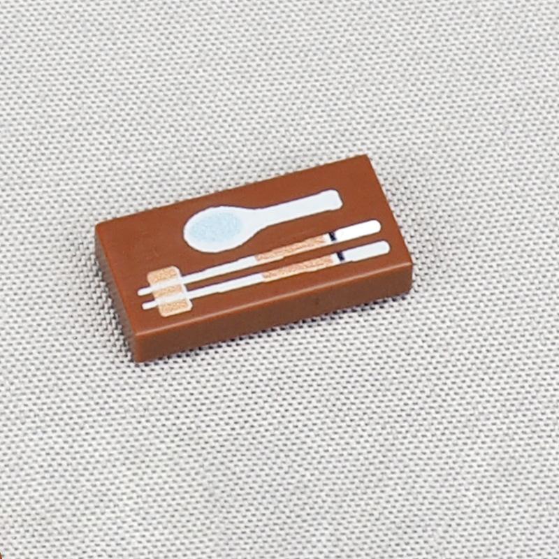 

Non-Toxic Moc 10Pcs Printed 3069 Chopsticks Soup Spoons Pattern Building Blocks Kits Decoration Bricks Particle Educational Diy Toys Gift