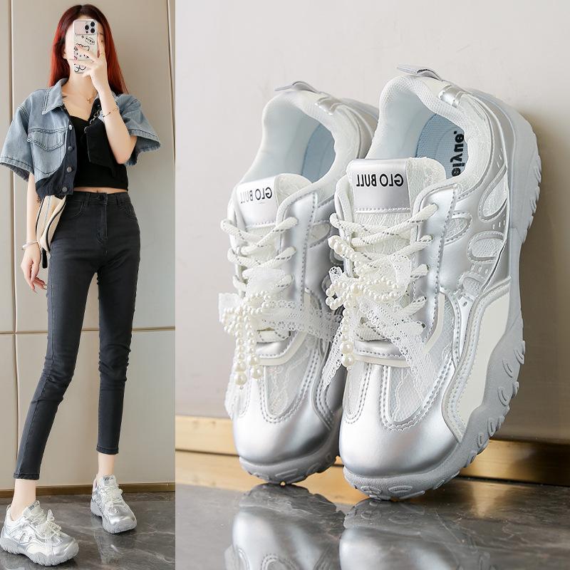 Inner height-increasing ballet training shoes women's shoes platform dad shoes 2025 summer new mesh breathable casual Forrest Gump shoes