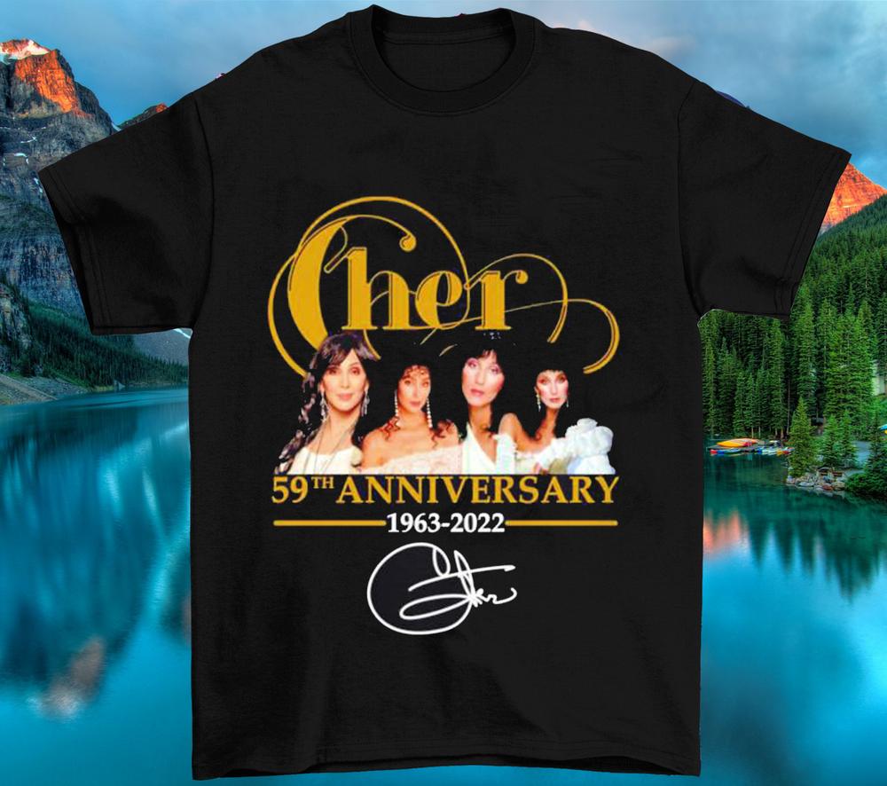 Cher Singer 59th Anniversary 1963-2022 signature T-shirt 1X034 L