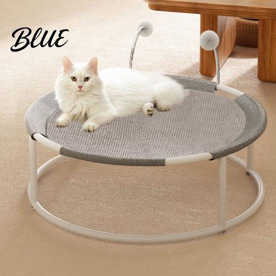 Secure Sleeping Space with Removable Bed Free-Standing Elevated Cat for Pets Round Hammock Durable Frame