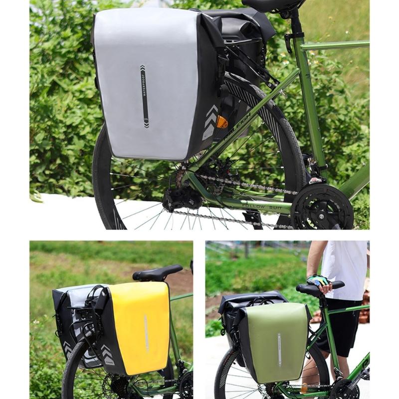 Water Resistant Bicycles Commuting Bag Double Side Saddles Bag with Reflective Trim Luggage Carriers Panniers Bag