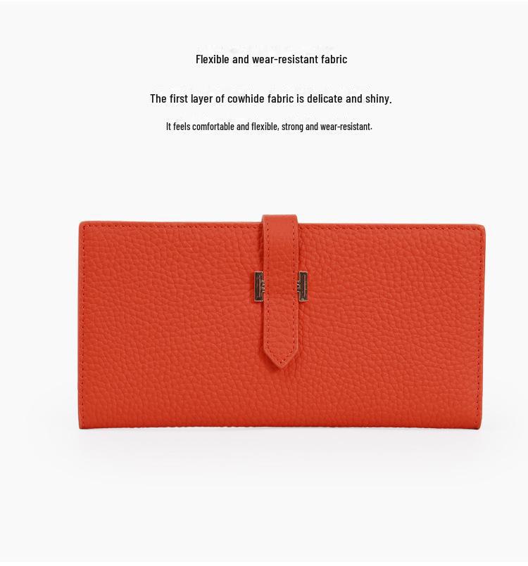 Ladies' Fashion Cowhide Wallet: Zipper Coin Purse and Clutch Bag – 2023 Japan, Europe, and America Collection.
