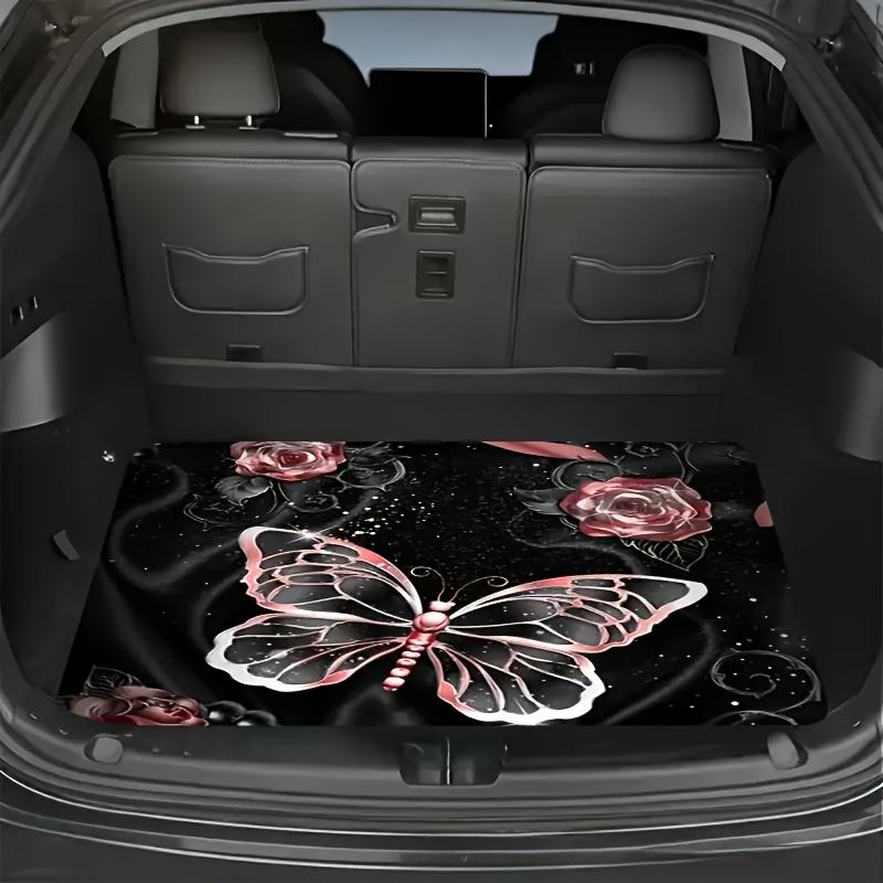 1Pcs Butterfly Print Car Trunk Mat Non-Slip Heavy-Duty Cargo Liner for SUVs Sedans Trucks  Protects Against Pets Protective Cover