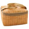 Portable Insulated Thermal Cooler Lunch Box Imitation Rattan Picnic Container