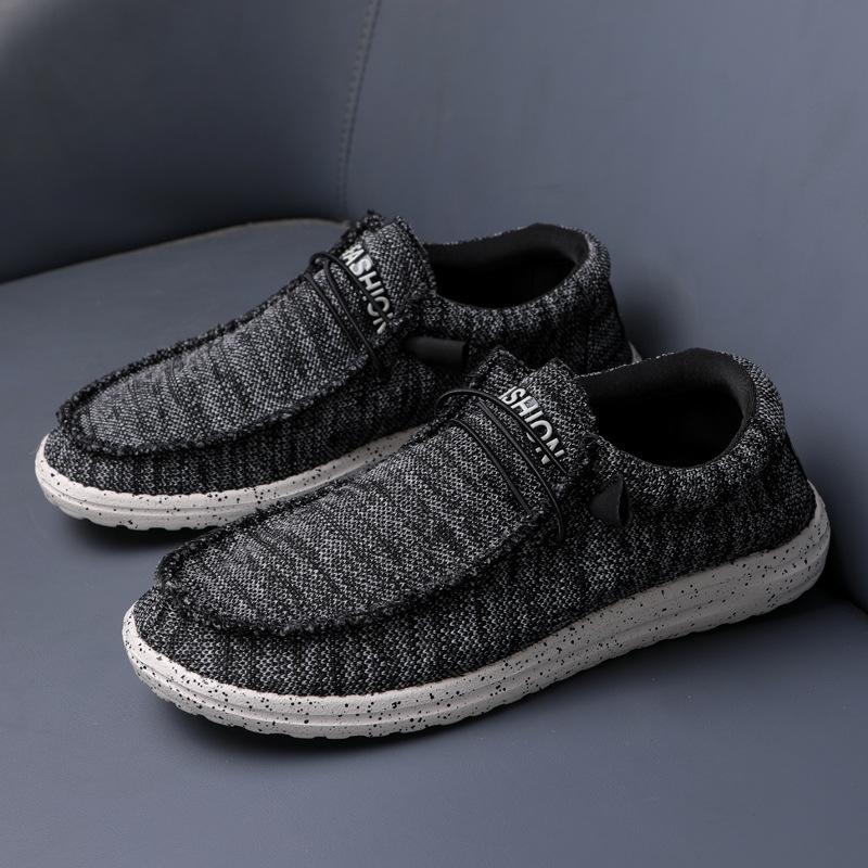 

Новые мужские летние и осенние парусиновые туфли больших размеров, модные европейские и американские простые льняные туфли, корейская версия деловой повседневной мужской обуви 46 темно-серого