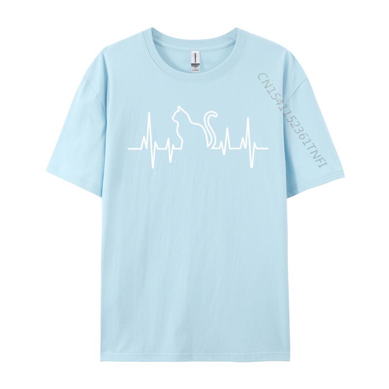 Heartbeat Cat Lover Cat Lover Heartbeat Funny Cute Cat Leisure T Shirts Fashion Unisex T Shirt Printed On Sweatshirts