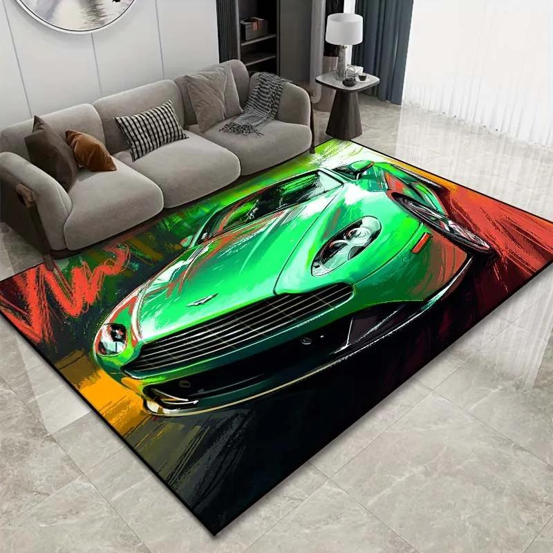 Cool Racing Car Pattern Artwork Carpet Living Room Carpet Bedroom  Kitchen Floor Mat Floor Non-Slip Mat Carpet Home Decor