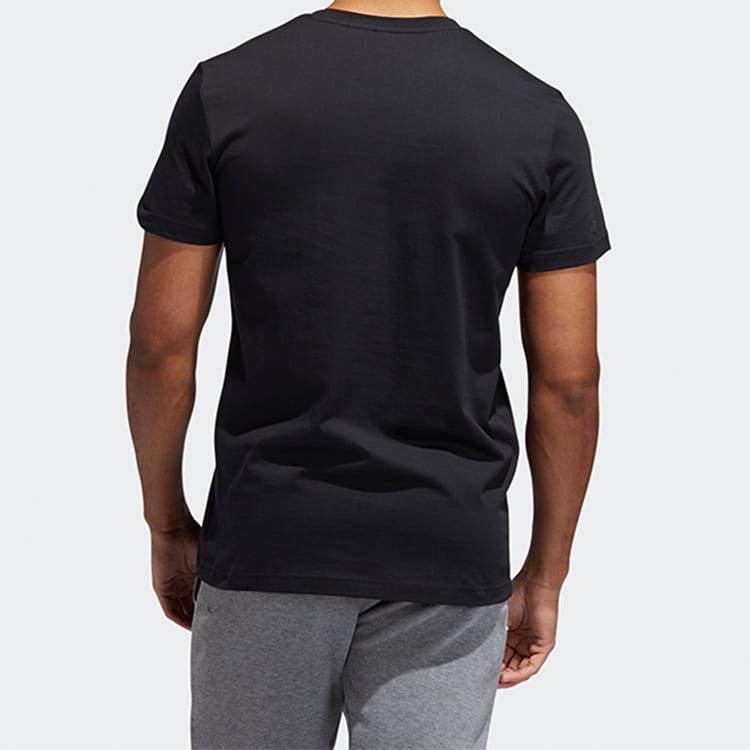 adidas T Shirts Men's Black Crew Neck Moderate Straight Fit FT8833