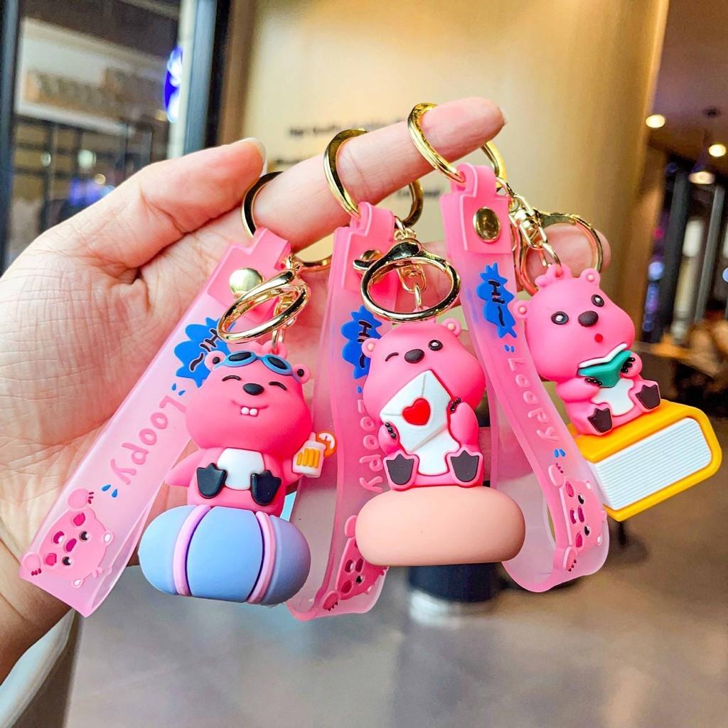 Silicone Lovable Beaver Keychain Cartoon Character Key Ring For Party Favors Gifts
